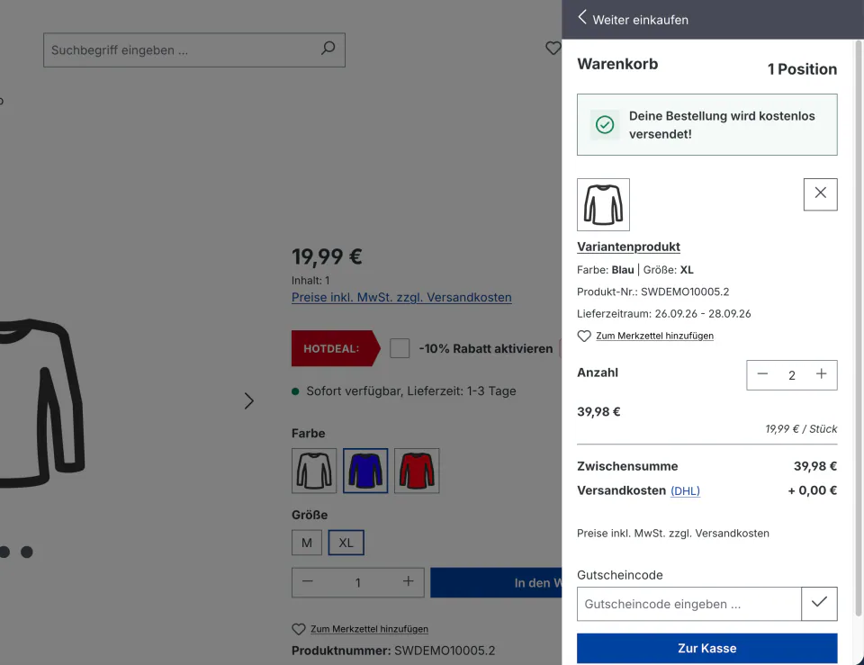 SixFreeShippingProgress – Versandkosten-Fortschritt im Shop