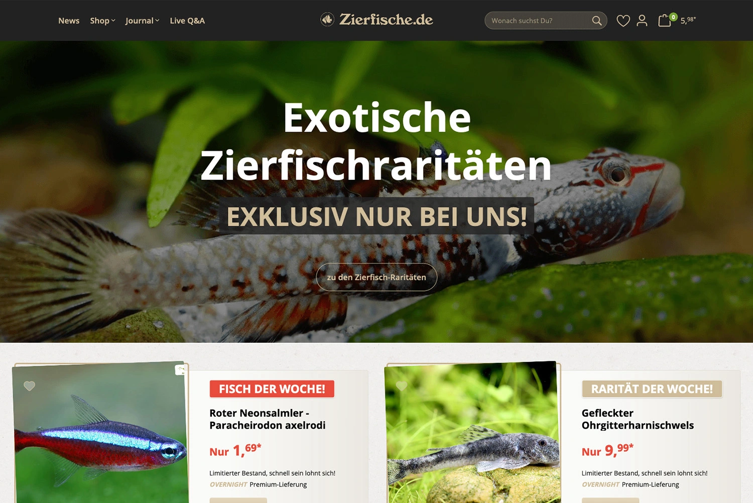 Shopware Shop Zierfische.de