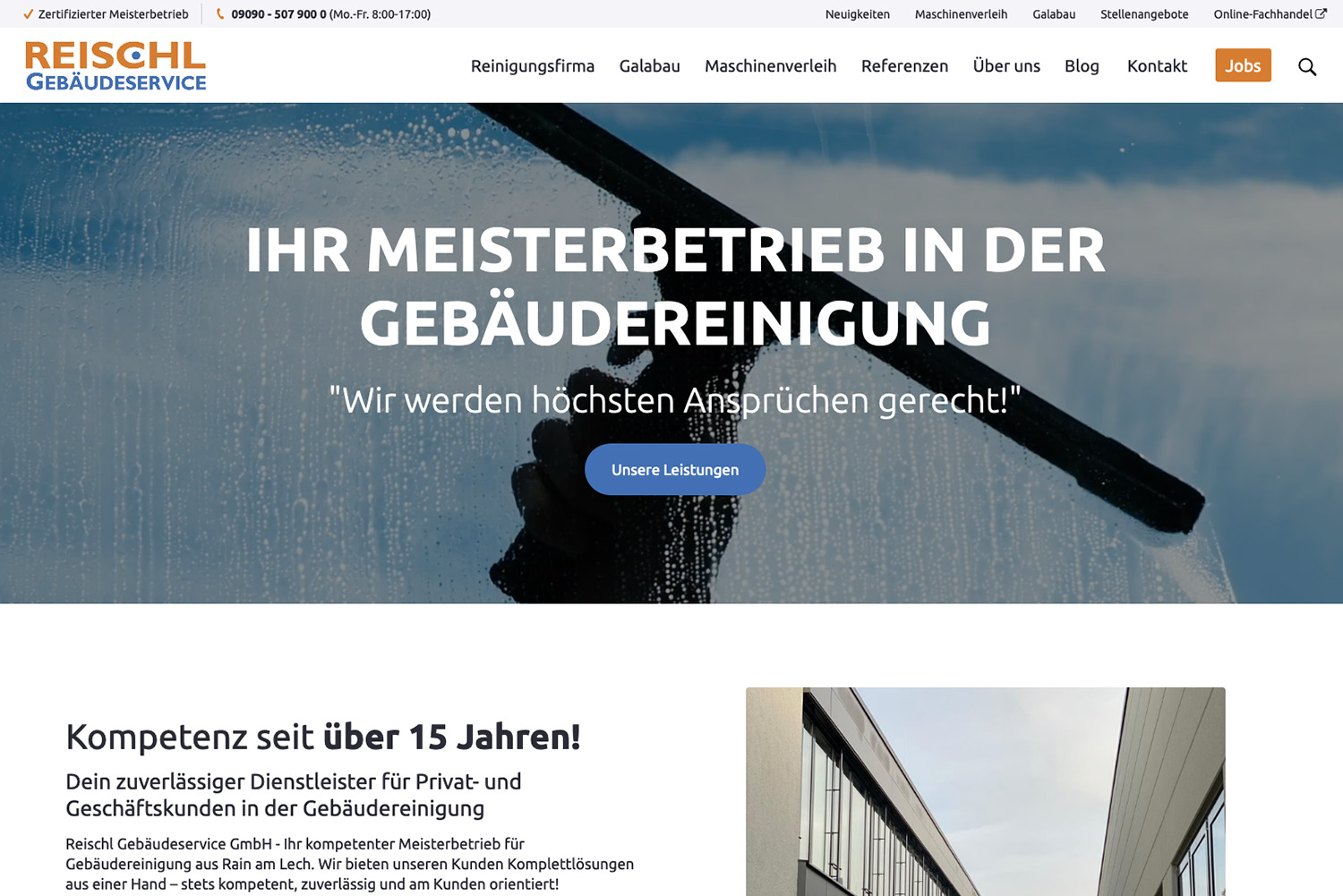 Shopware Homepage Erstellung reischl-gebaeudereinigung.de