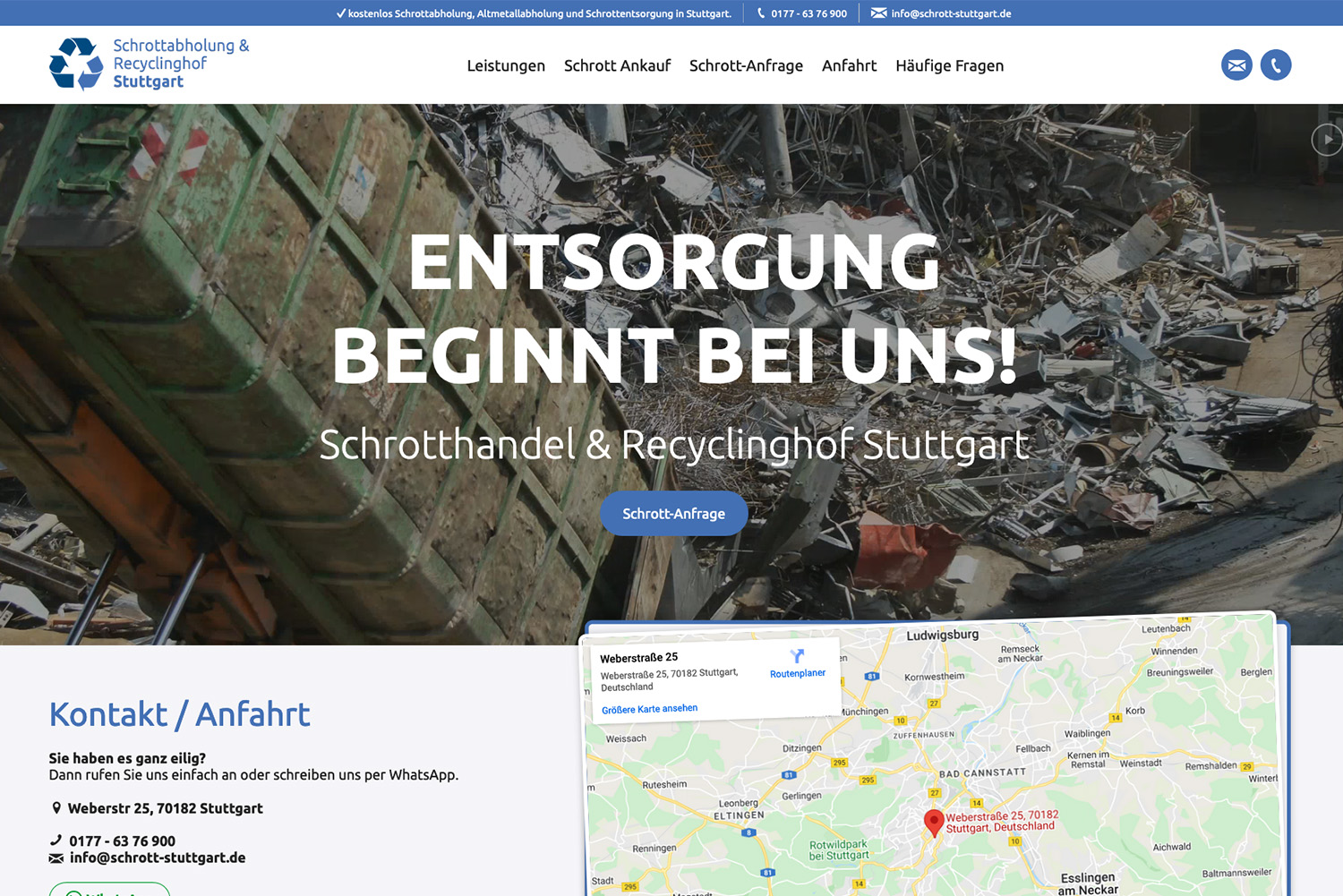 Shopware Website Relaunch schrott-stuttgart.de