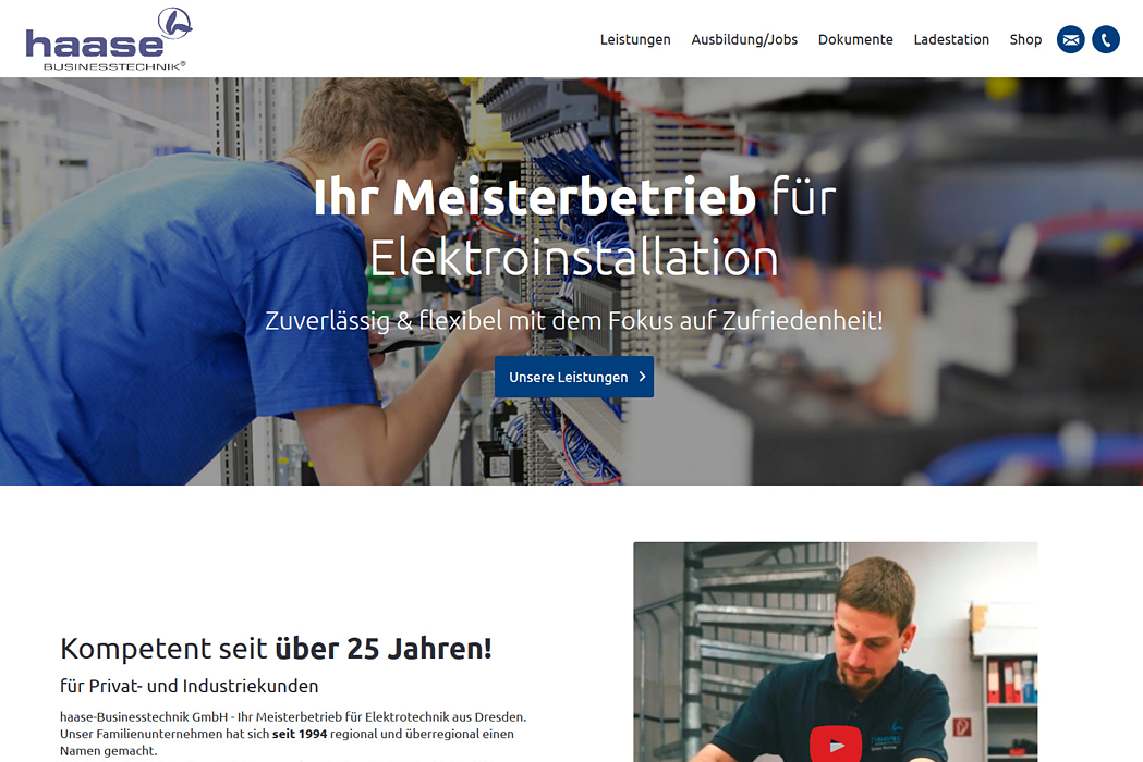 Homepage Erstellung businesstechnik.de